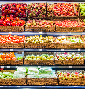 fresh vegetables and fruits storage