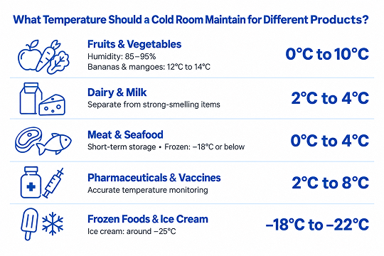 What Temperature Should a Cold Room Maintain for Different Products